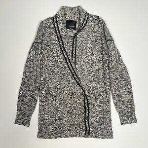 Volcom Black & White Marled Knit Cardigan Sweater